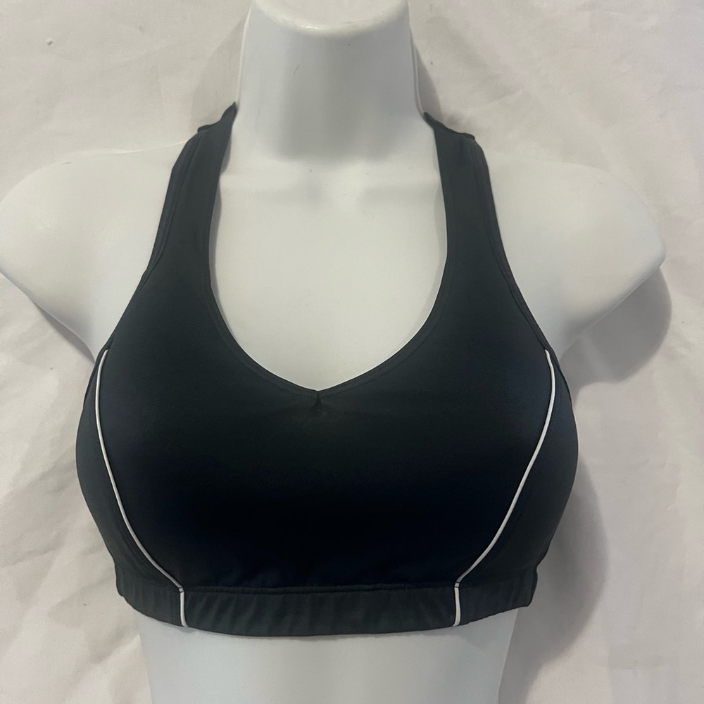 Moving Comfort Black Sports Bra with White Trim